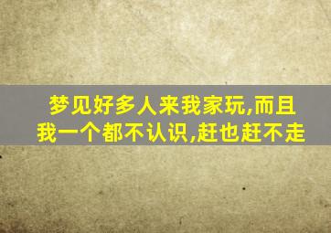 梦见好多人来我家玩,而且我一个都不认识,赶也赶不走