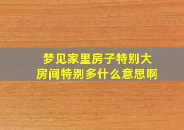 梦见家里房子特别大房间特别多什么意思啊