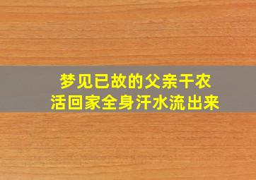 梦见已故的父亲干农活回家全身汗水流出来