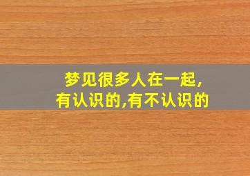 梦见很多人在一起,有认识的,有不认识的