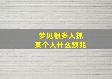 梦见很多人抓某个人什么预兆