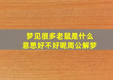 梦见很多老鼠是什么意思好不好呢周公解梦