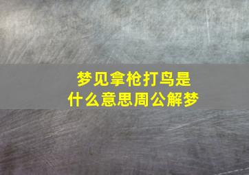 梦见拿枪打鸟是什么意思周公解梦