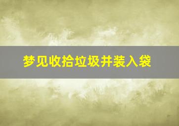 梦见收拾垃圾并装入袋