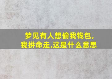 梦见有人想偷我钱包,我拼命走,这是什么意思