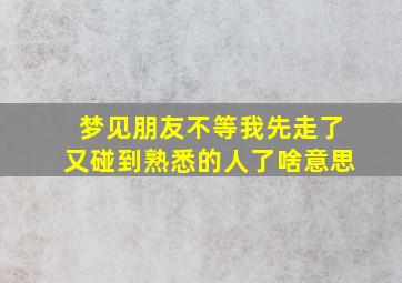 梦见朋友不等我先走了又碰到熟悉的人了啥意思