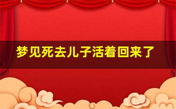 梦见死去儿子活着回来了