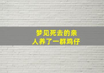 梦见死去的亲人养了一群鸡仔