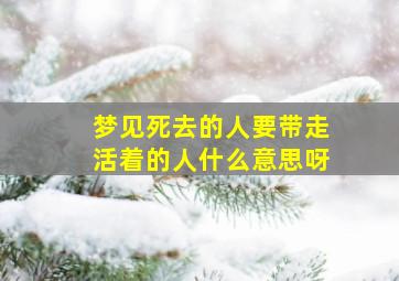 梦见死去的人要带走活着的人什么意思呀