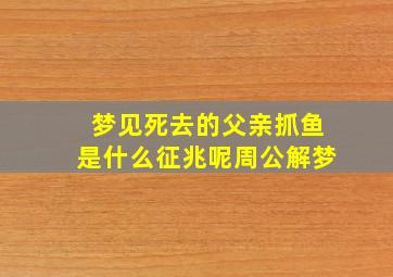 梦见死去的父亲抓鱼是什么征兆呢周公解梦