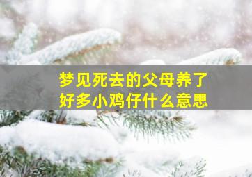 梦见死去的父母养了好多小鸡仔什么意思