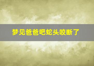 梦见爸爸吧蛇头咬断了