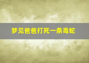 梦见爸爸打死一条毒蛇