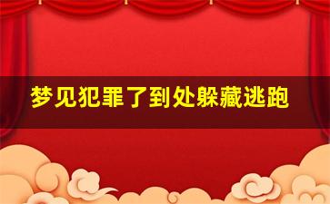 梦见犯罪了到处躲藏逃跑