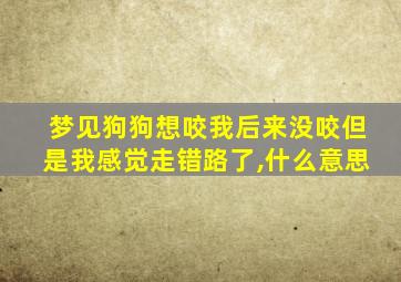 梦见狗狗想咬我后来没咬但是我感觉走错路了,什么意思