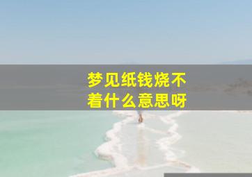 梦见纸钱烧不着什么意思呀