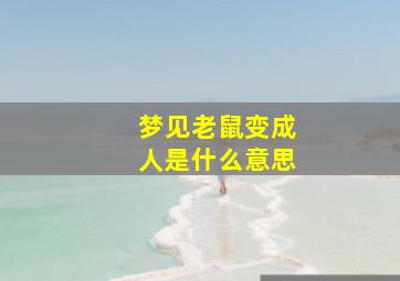 梦见老鼠变成人是什么意思