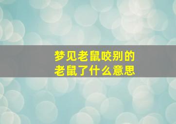 梦见老鼠咬别的老鼠了什么意思