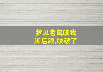 梦见老鼠咬我脚后跟,咬破了