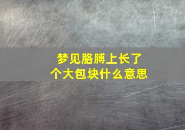 梦见胳膊上长了个大包块什么意思