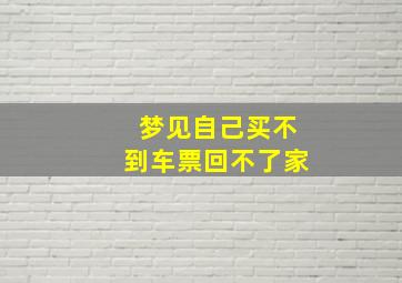 梦见自己买不到车票回不了家