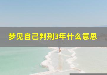 梦见自己判刑3年什么意思