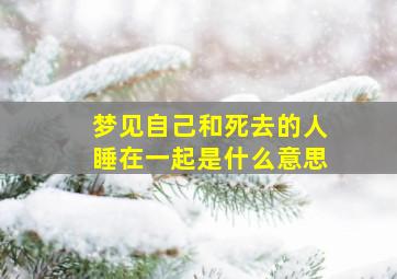 梦见自己和死去的人睡在一起是什么意思