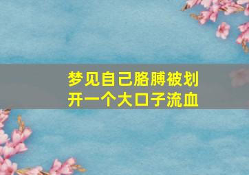 梦见自己胳膊被划开一个大口子流血