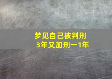 梦见自己被判刑3年又加刑一1年