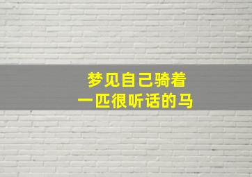 梦见自己骑着一匹很听话的马