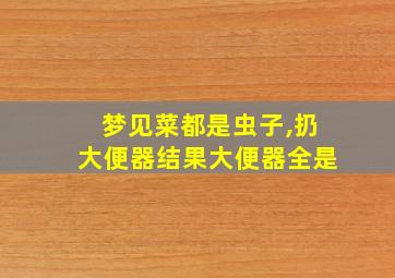 梦见菜都是虫子,扔大便器结果大便器全是