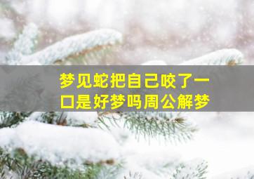 梦见蛇把自己咬了一口是好梦吗周公解梦