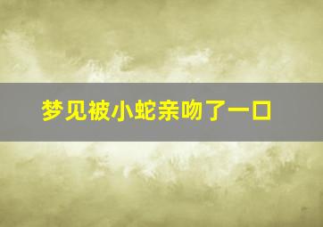 梦见被小蛇亲吻了一口