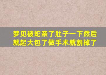 梦见被蛇亲了肚子一下然后就起大包了做手术就割掉了