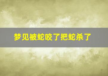 梦见被蛇咬了把蛇杀了