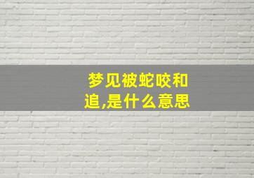 梦见被蛇咬和追,是什么意思