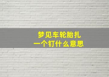 梦见车轮胎扎一个钉什么意思