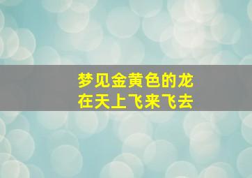 梦见金黄色的龙在天上飞来飞去