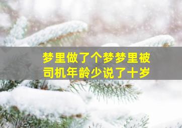 梦里做了个梦梦里被司机年龄少说了十岁