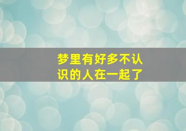 梦里有好多不认识的人在一起了