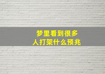 梦里看到很多人打架什么预兆