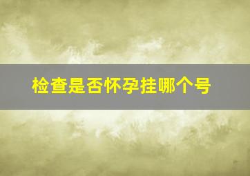 检查是否怀孕挂哪个号