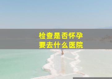 检查是否怀孕要去什么医院