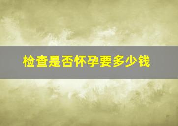 检查是否怀孕要多少钱