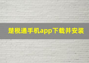 楚税通手机app下载并安装