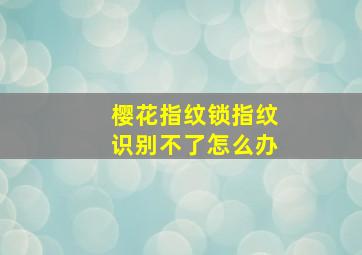 樱花指纹锁指纹识别不了怎么办