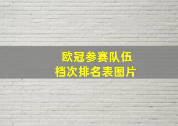 欧冠参赛队伍档次排名表图片