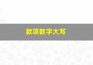 款项数字大写