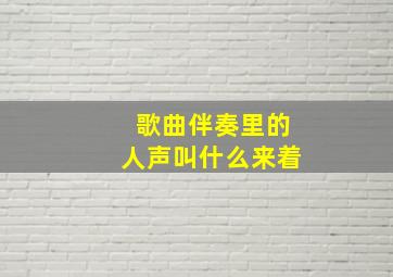 歌曲伴奏里的人声叫什么来着