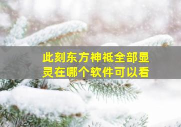 此刻东方神祗全部显灵在哪个软件可以看